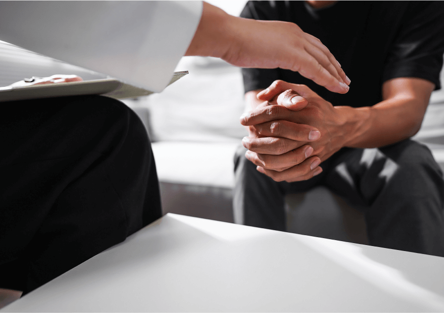 Doctor showing support to patient