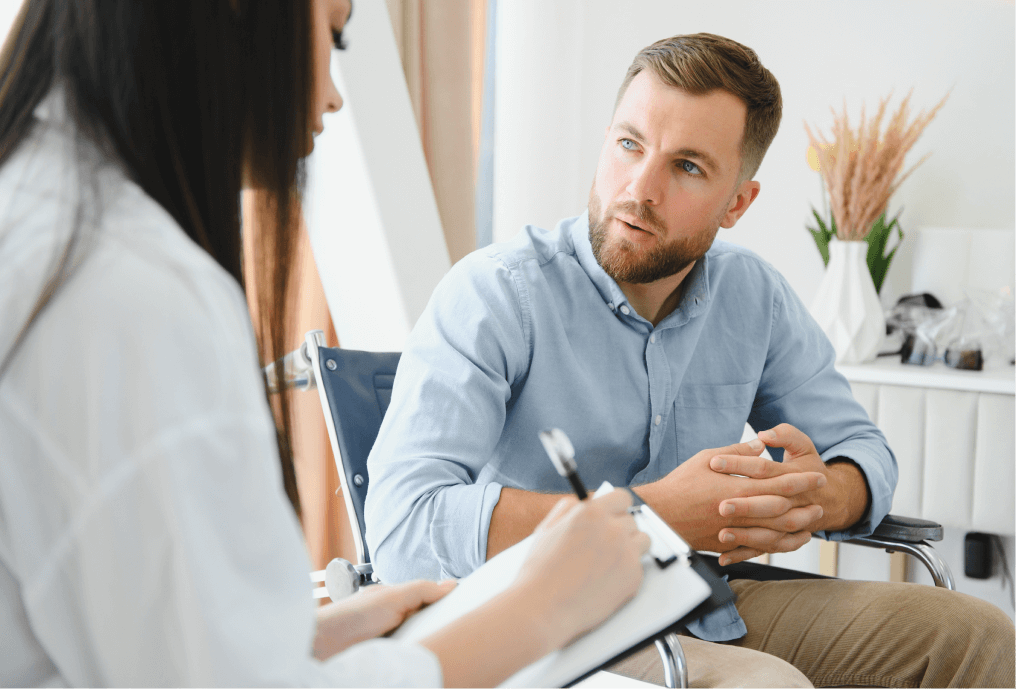 Doctor talking to patient