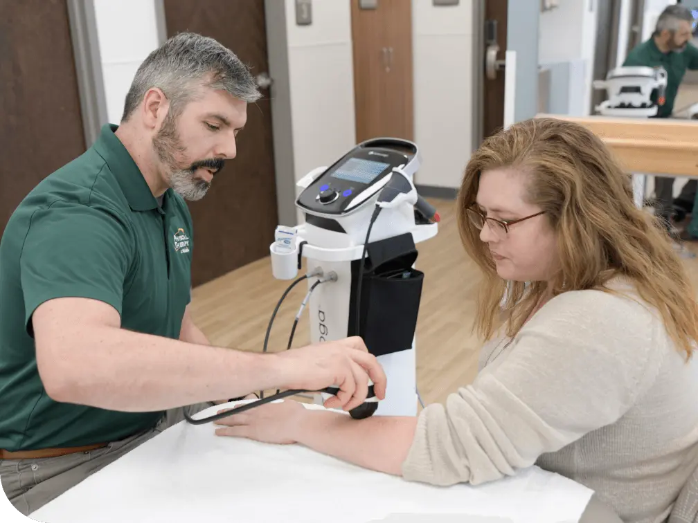 Physical Therapist working on rehab with a patient