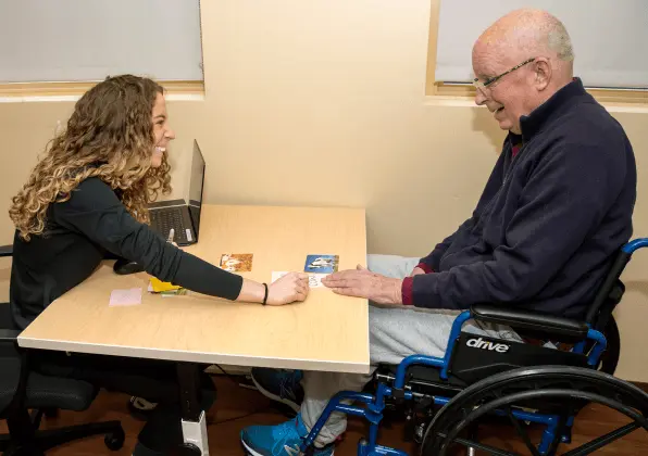 Therapist working with a patient