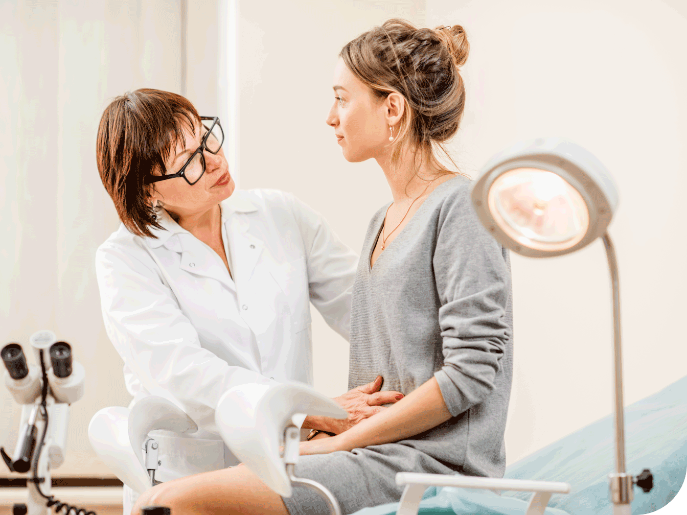 Doctor examining a patient