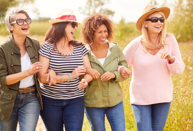 Group of smiling women